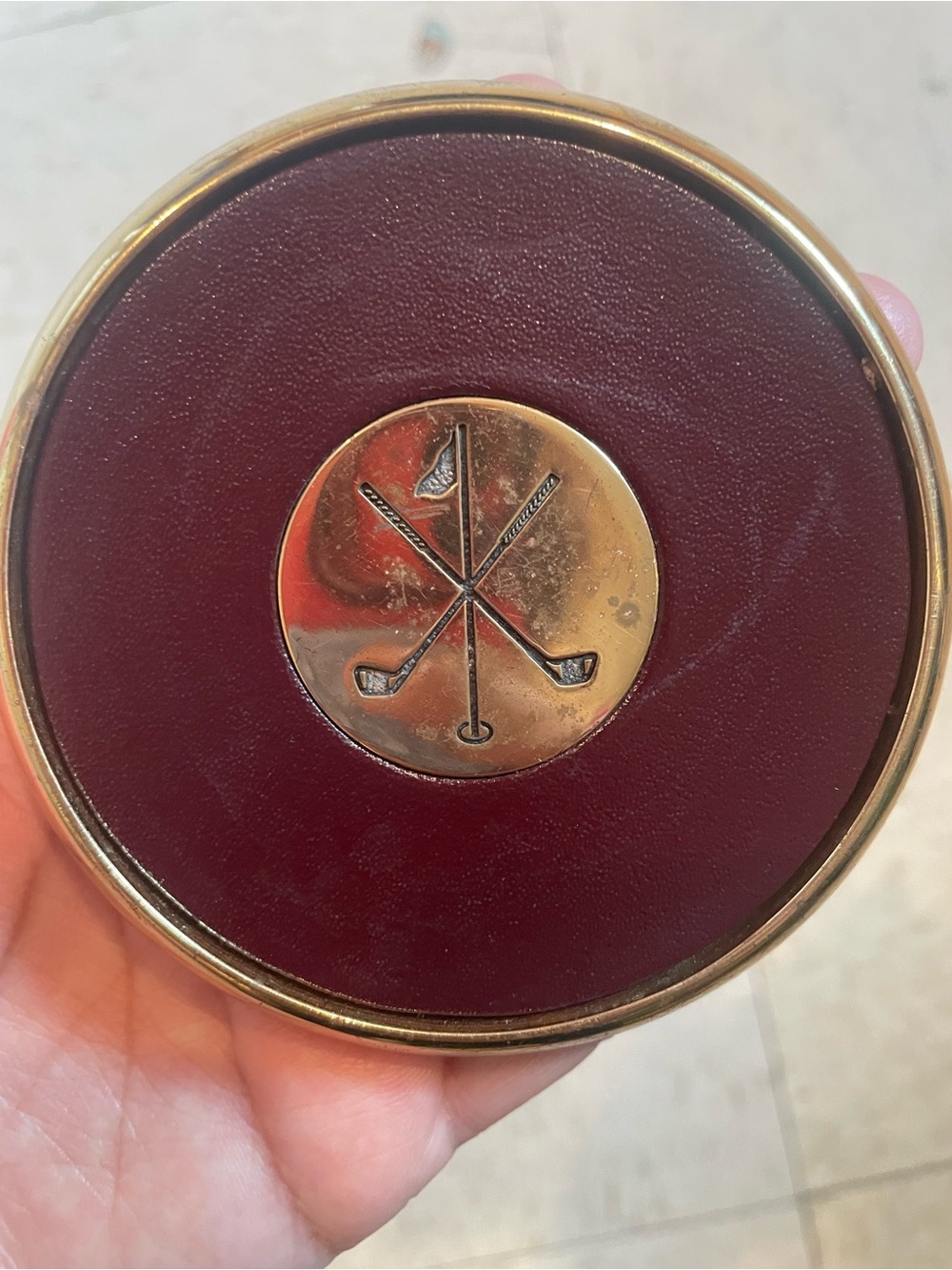Coaster with golf Emblem